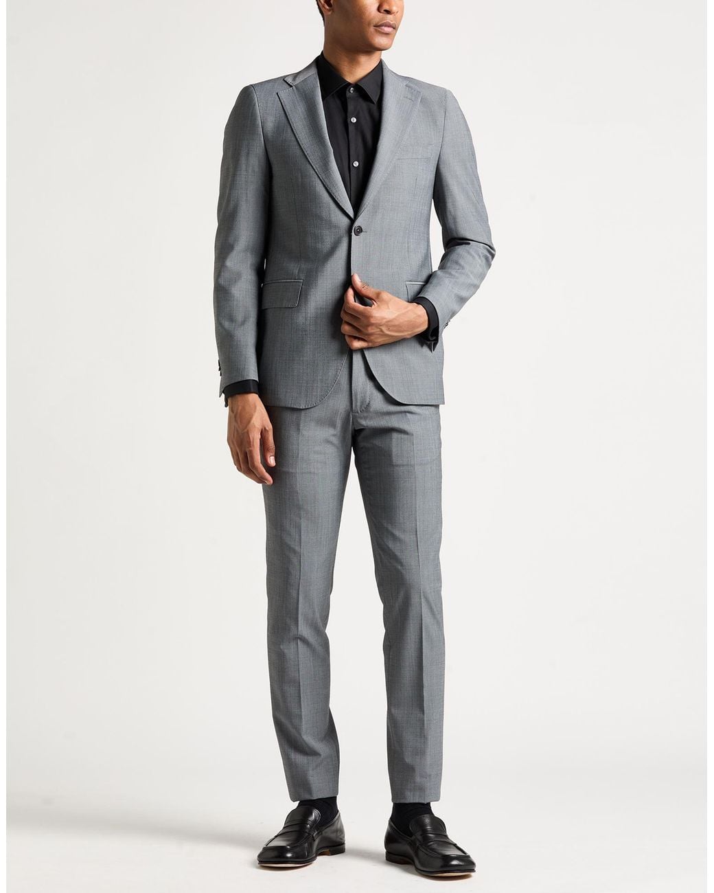 Tombolini Gray Suit Polyester, Wool, Elastane for men