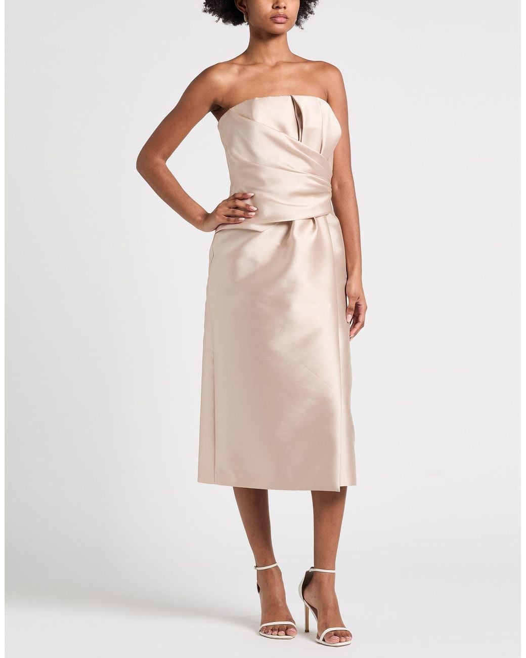 Alberta Ferretti Natural Midi Dress