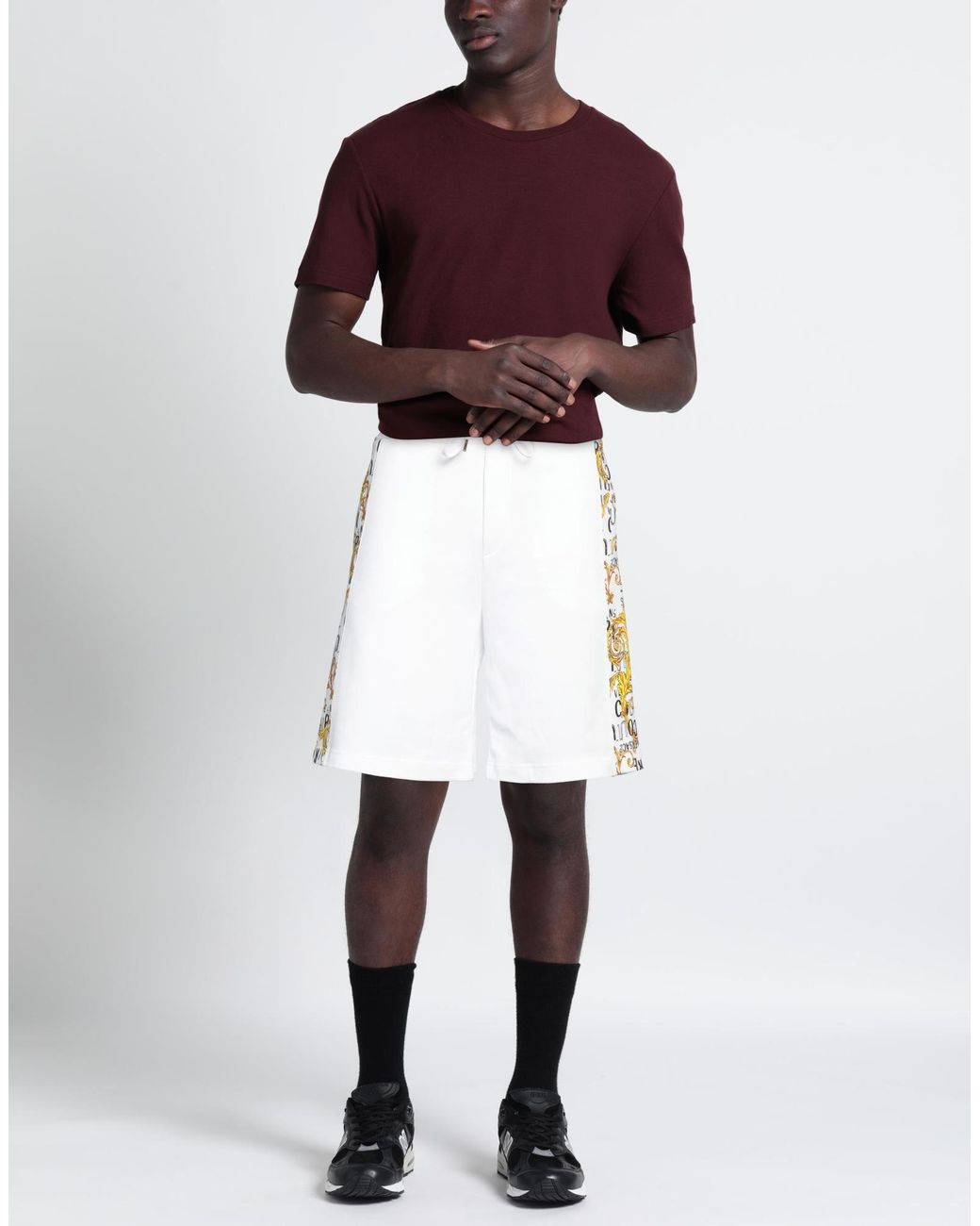 Versace Jeans Couture White Shorts & Bermuda Shorts Cotton, Elastane for men