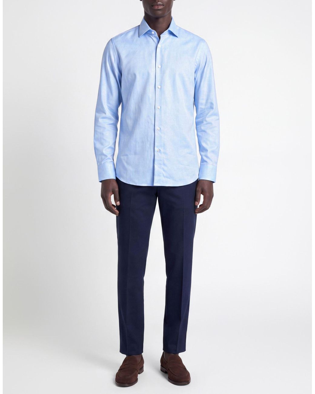 Caruso Blue Shirt Cotton for men