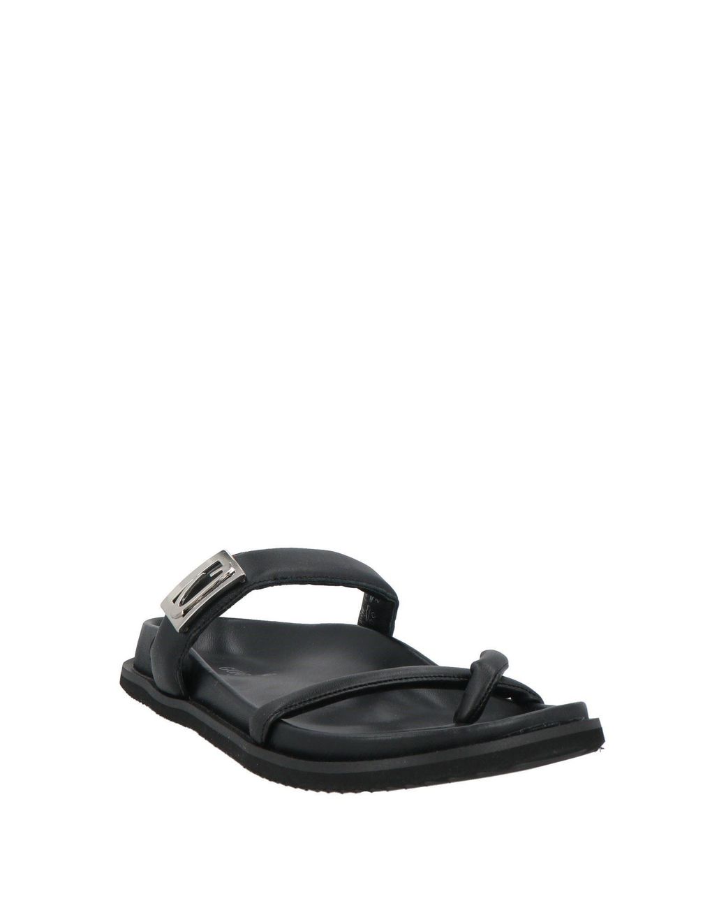 Alberto Guardiani Black Thong Sandal Leather