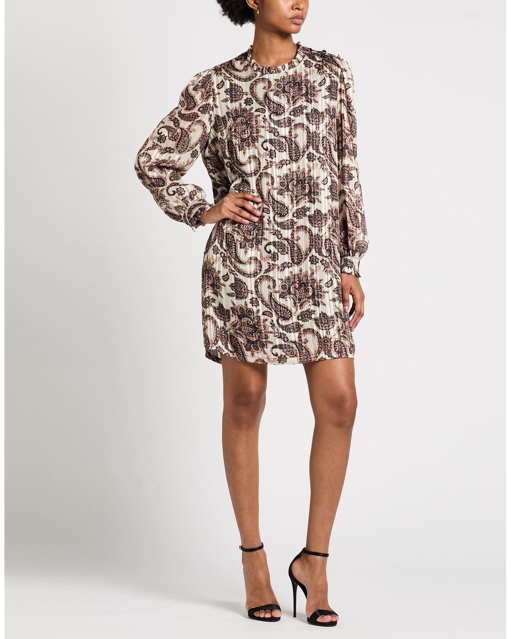 Liu Jo Natural Mini Dress Polyester, Metallic Polyester