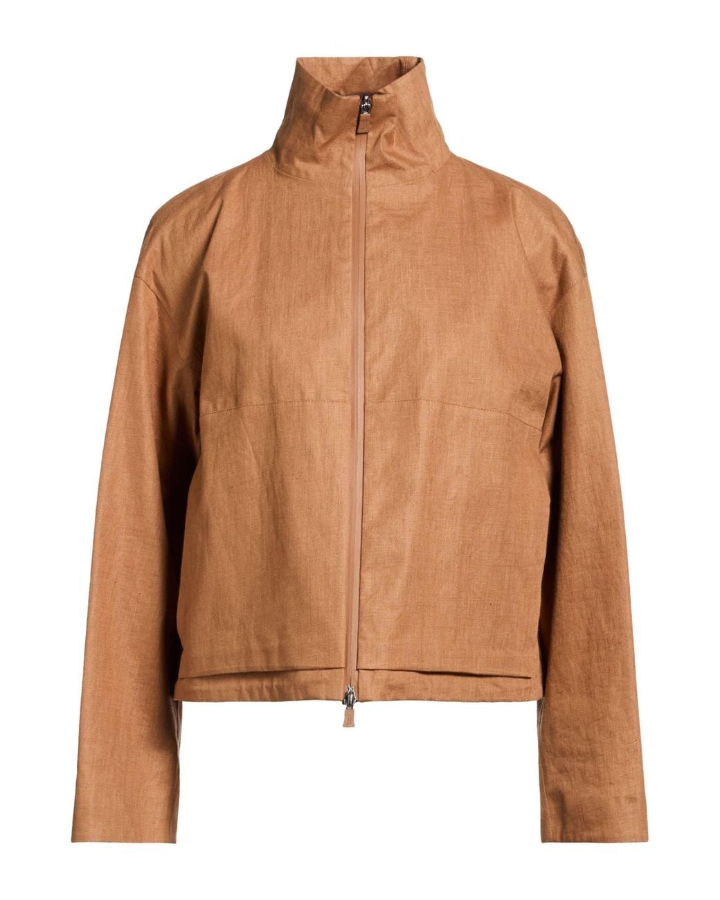 Herno Brown Camel Jacket Linen