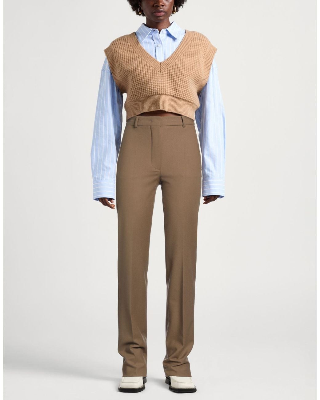 Sportmax Natural Pants Virgin Wool, Elastane