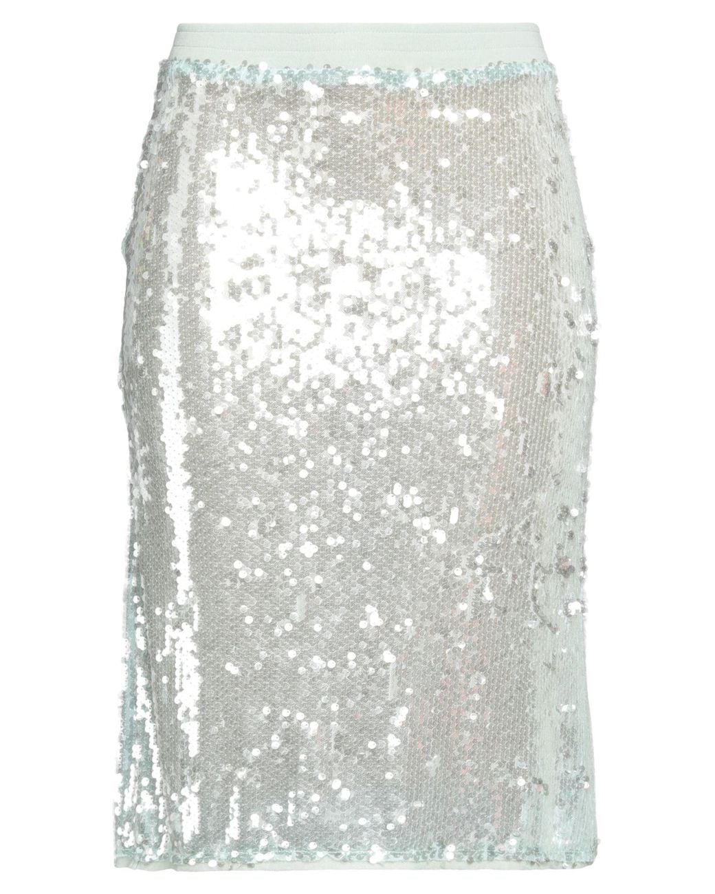 Roberto Collina Gray Light Midi Skirt Polyester, Cotton, Nylon