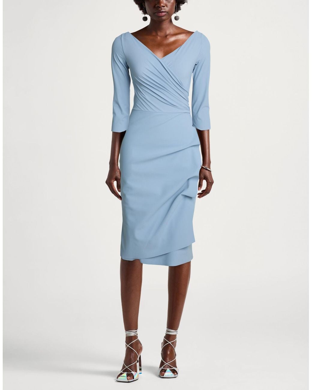 La Petite Robe Di Chiara Boni Blue Midi Dress Polyamide, Elastane
