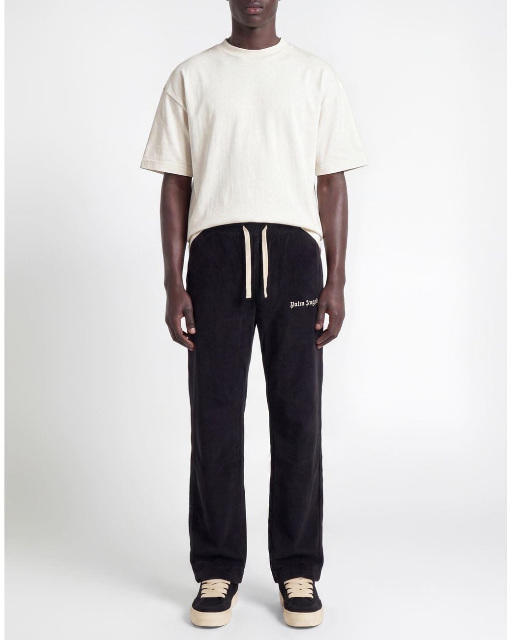 Palm Angels Black Pants Cotton for men