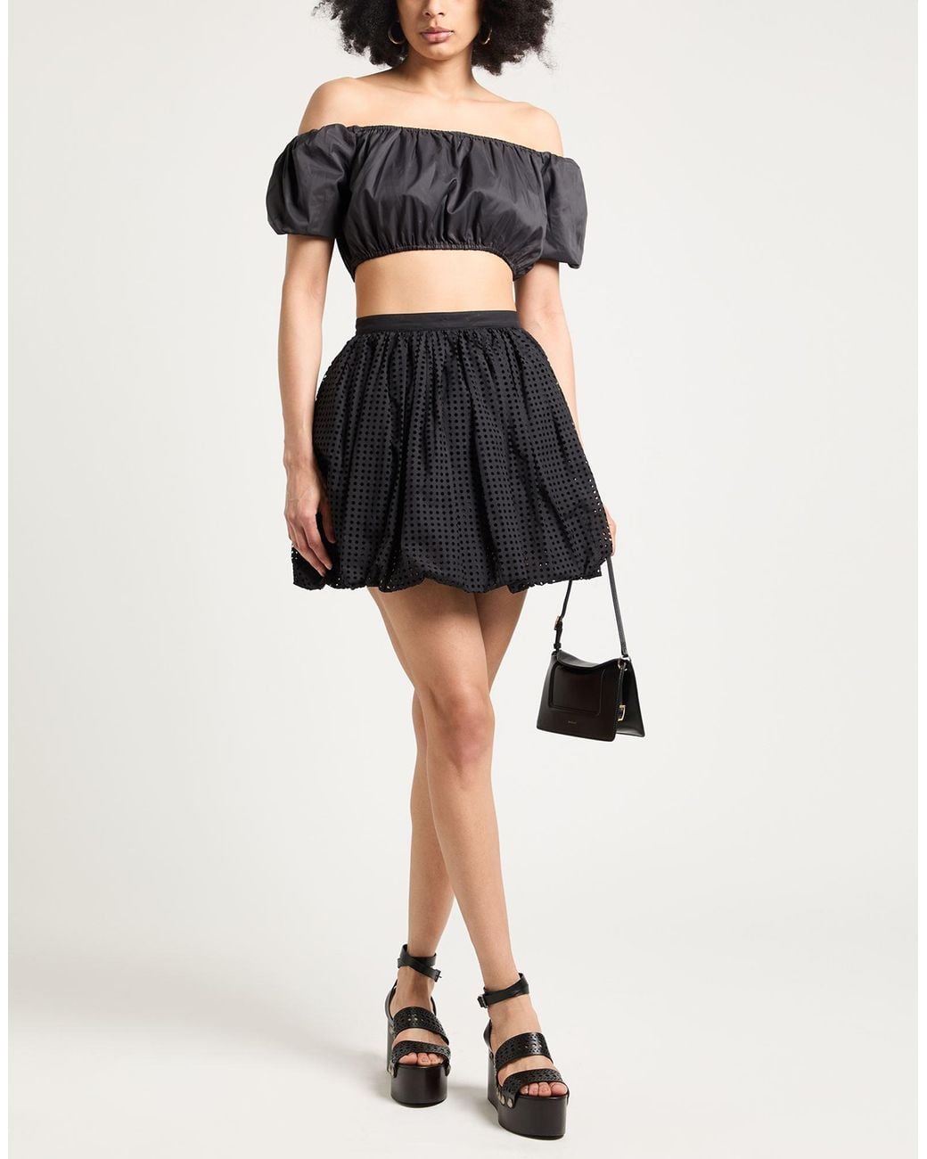 Alaïa Black Mini Skirt Cotton, Polyester