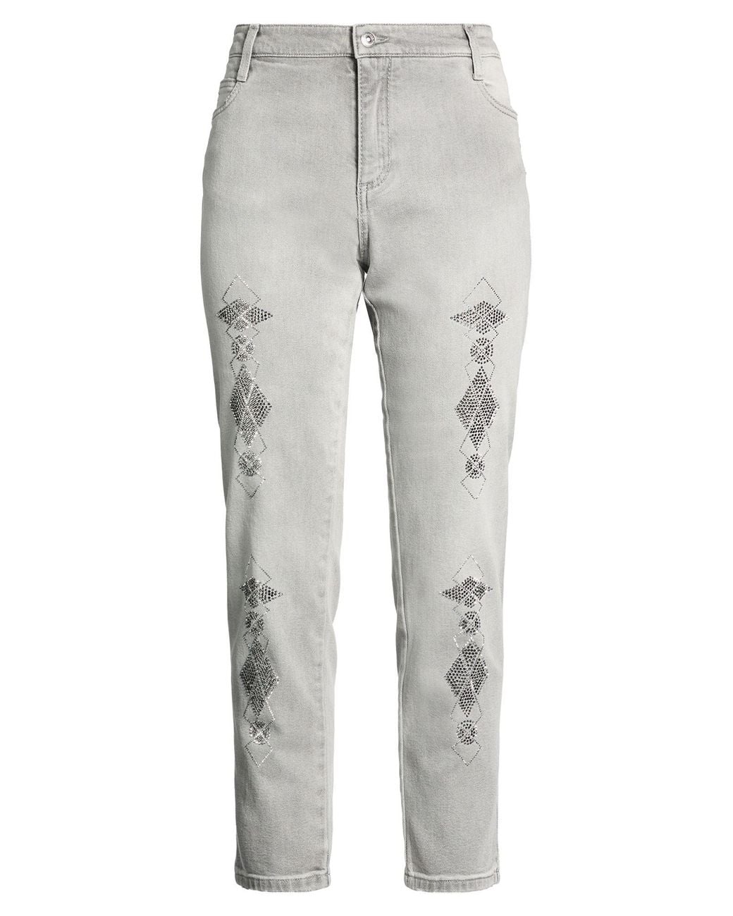 ERMANNO FIRENZE Gray Jeans Cotton, Elastane