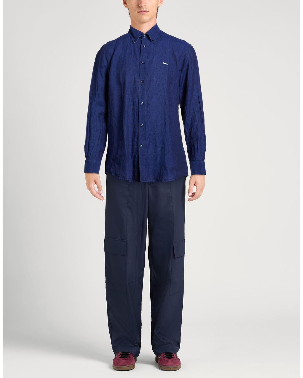Harmont & Blaine Blue Shirt Linen for men