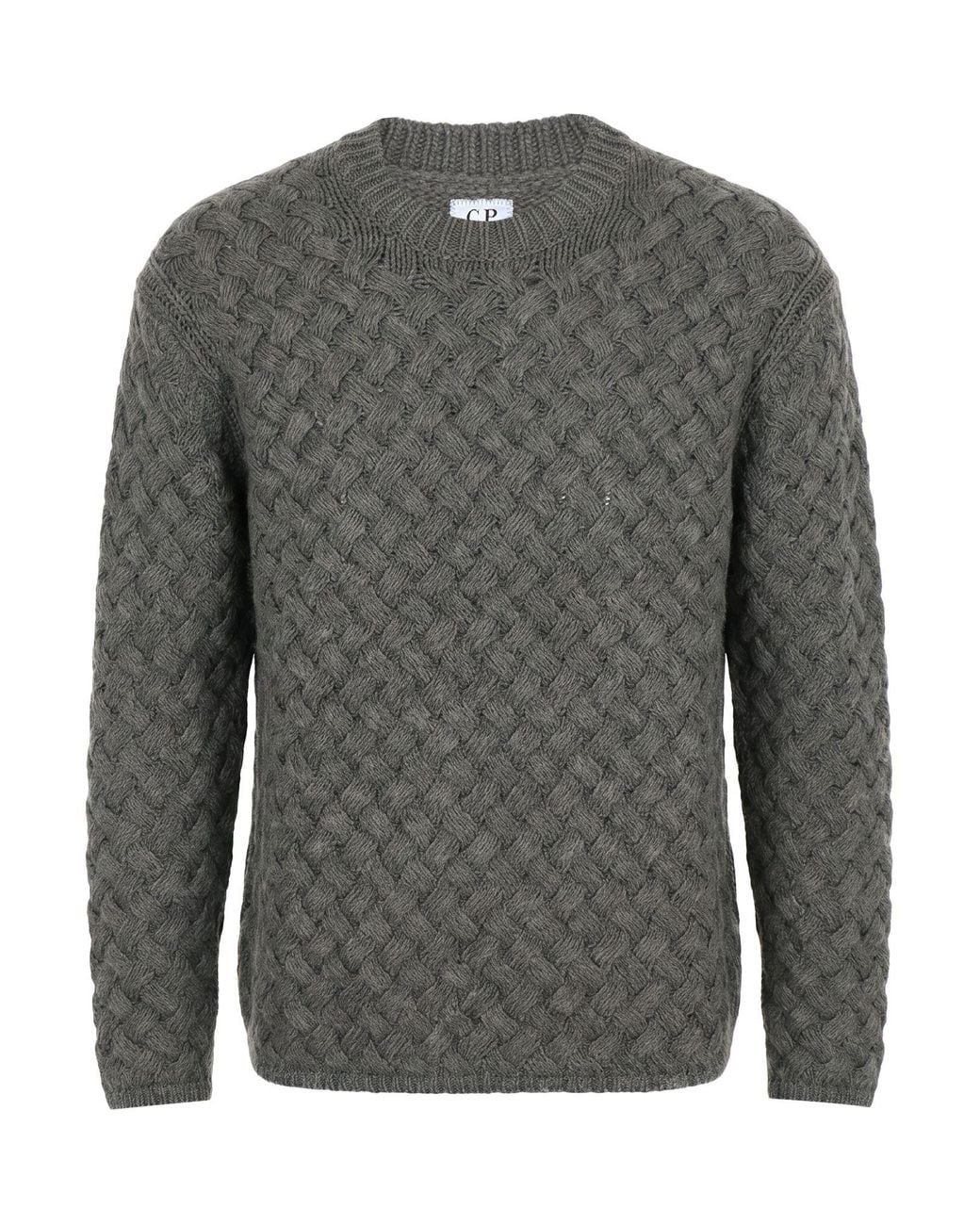 C P Company Gray Sweater Wool, Polyamide for men