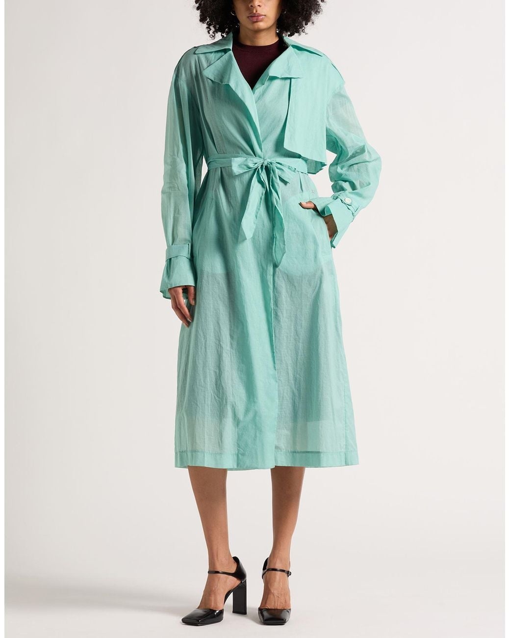 Jacob Cohen Blue Overcoat & Trench Coat Cotton