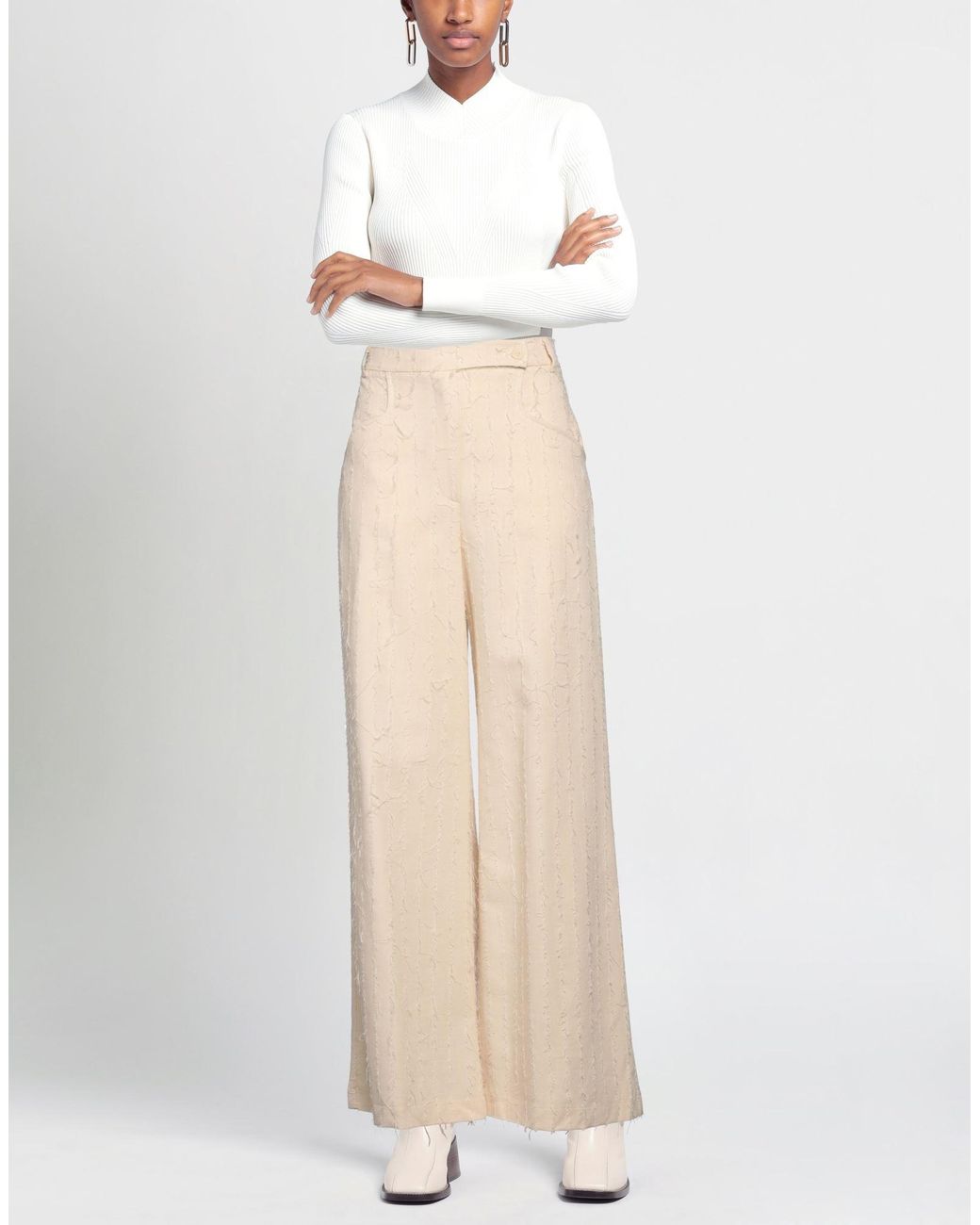 SKILLS & GENES Natural Pants Viscose, Polyester