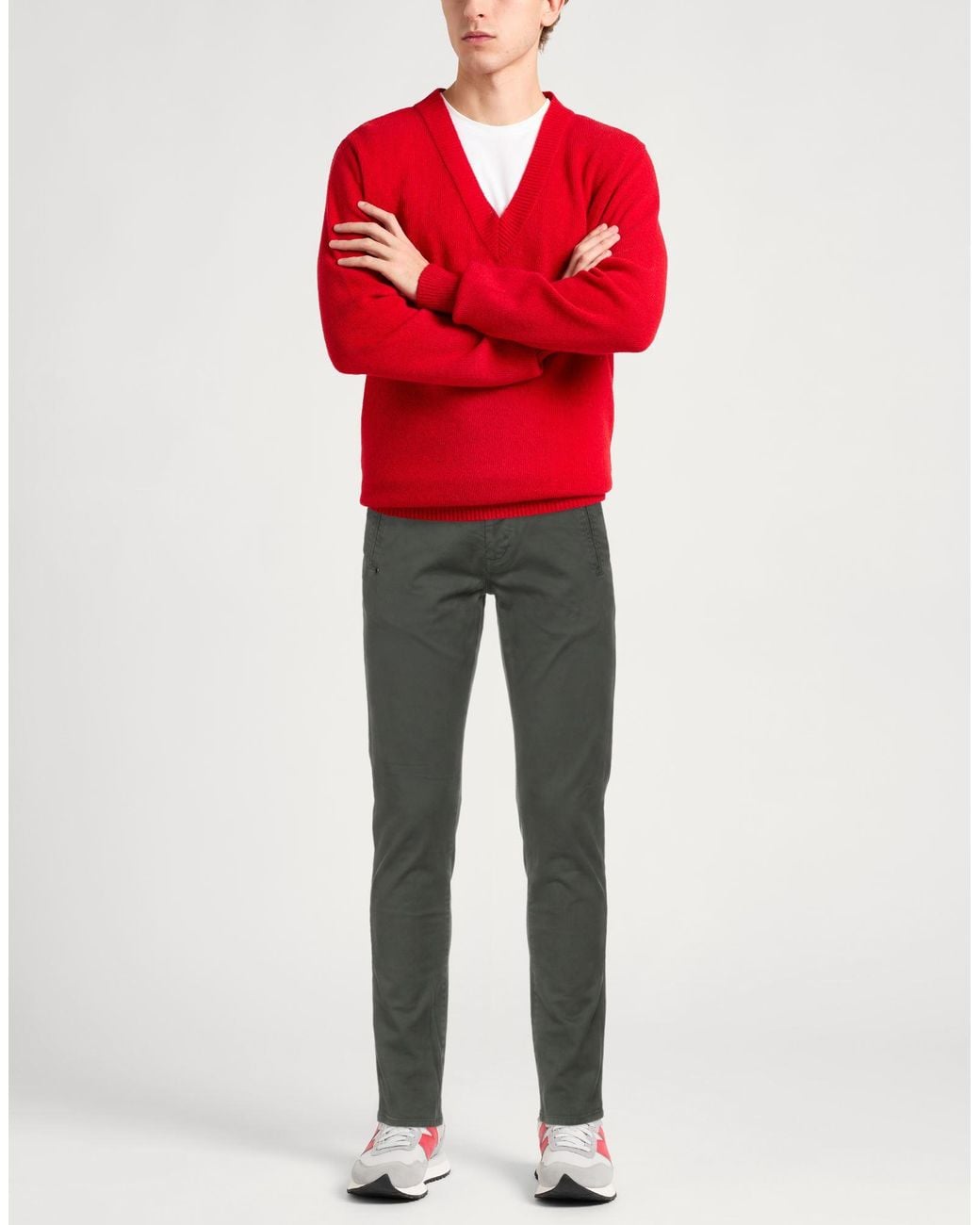 Daniele Alessandrini Gray Pants Cotton, Elastane for men