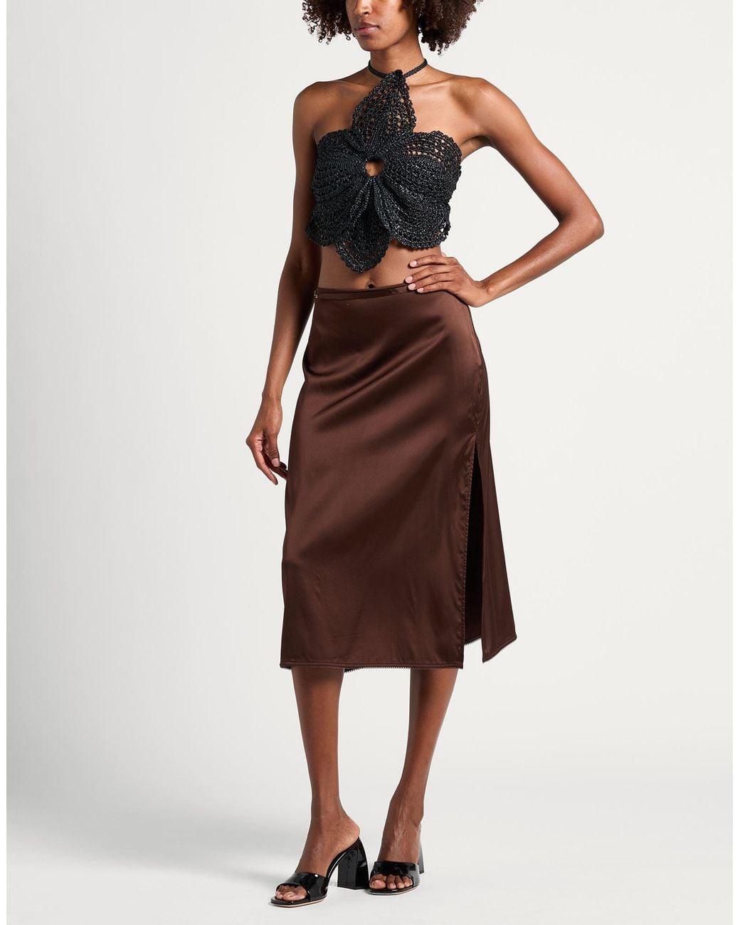 Jacquemus Brown Maxi Skirt Viscose, Elastane