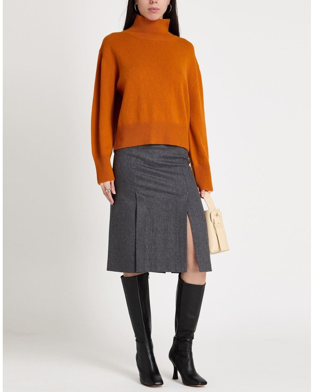 ANNAGRETA Orange Turtleneck