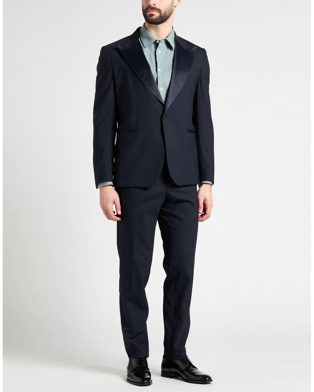 Brian Dales Blue Midnight Suit Polyester, Wool, Elastane for men