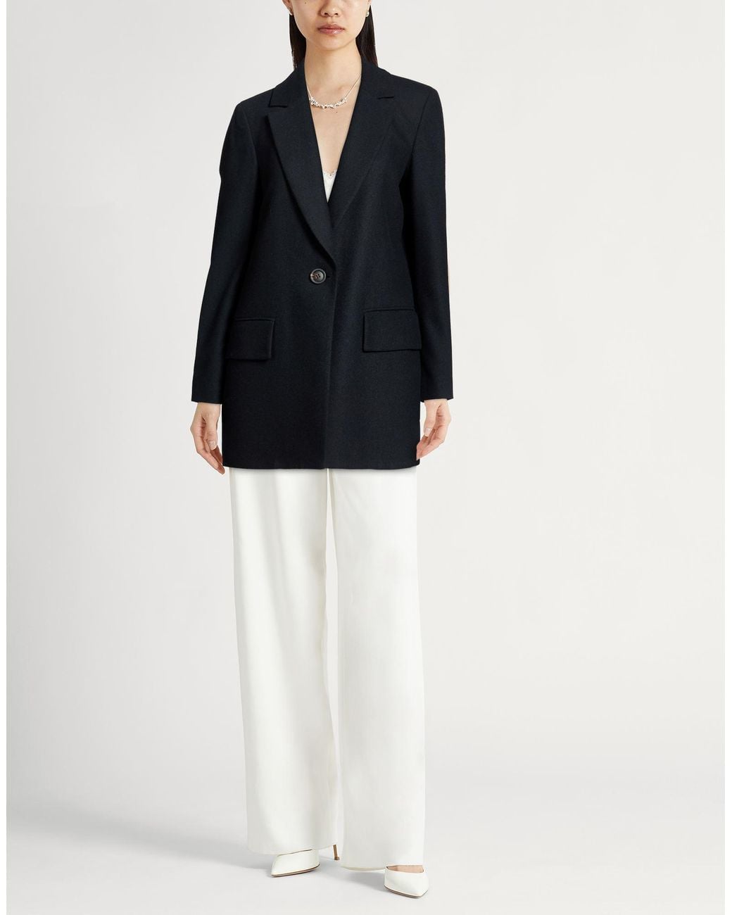 Peserico Blue Midnight Blazer Wool, Polyester, Viscose, Polyamide, Elastane