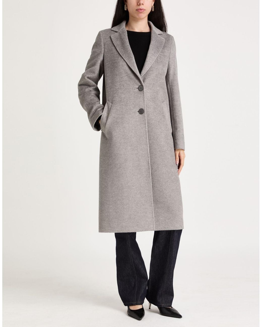 Laneus Gray Coat Polyester, Acrylic, Wool