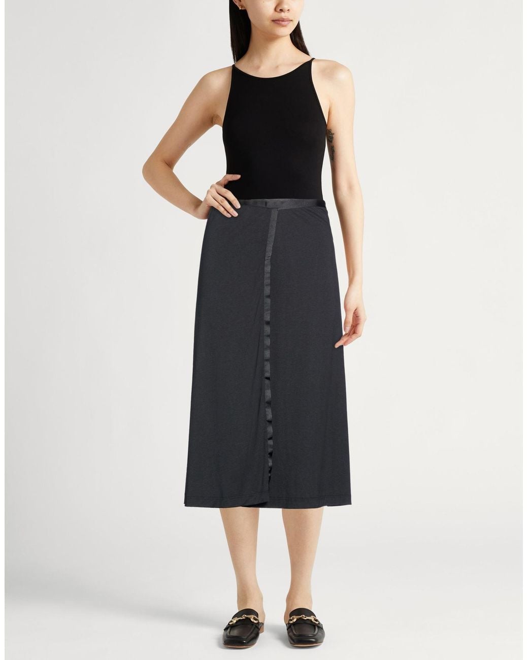 Majestic Filatures Blue Midi Skirt Lyocell, Organic Cotton