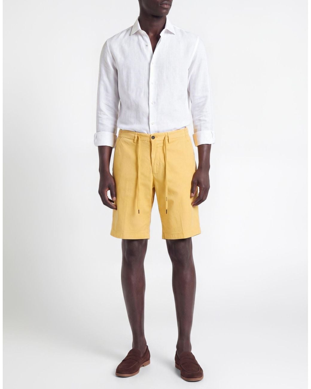 Briglia 1949 Yellow Shorts & Bermuda Shorts Tencel, Cotton, Elastane for men