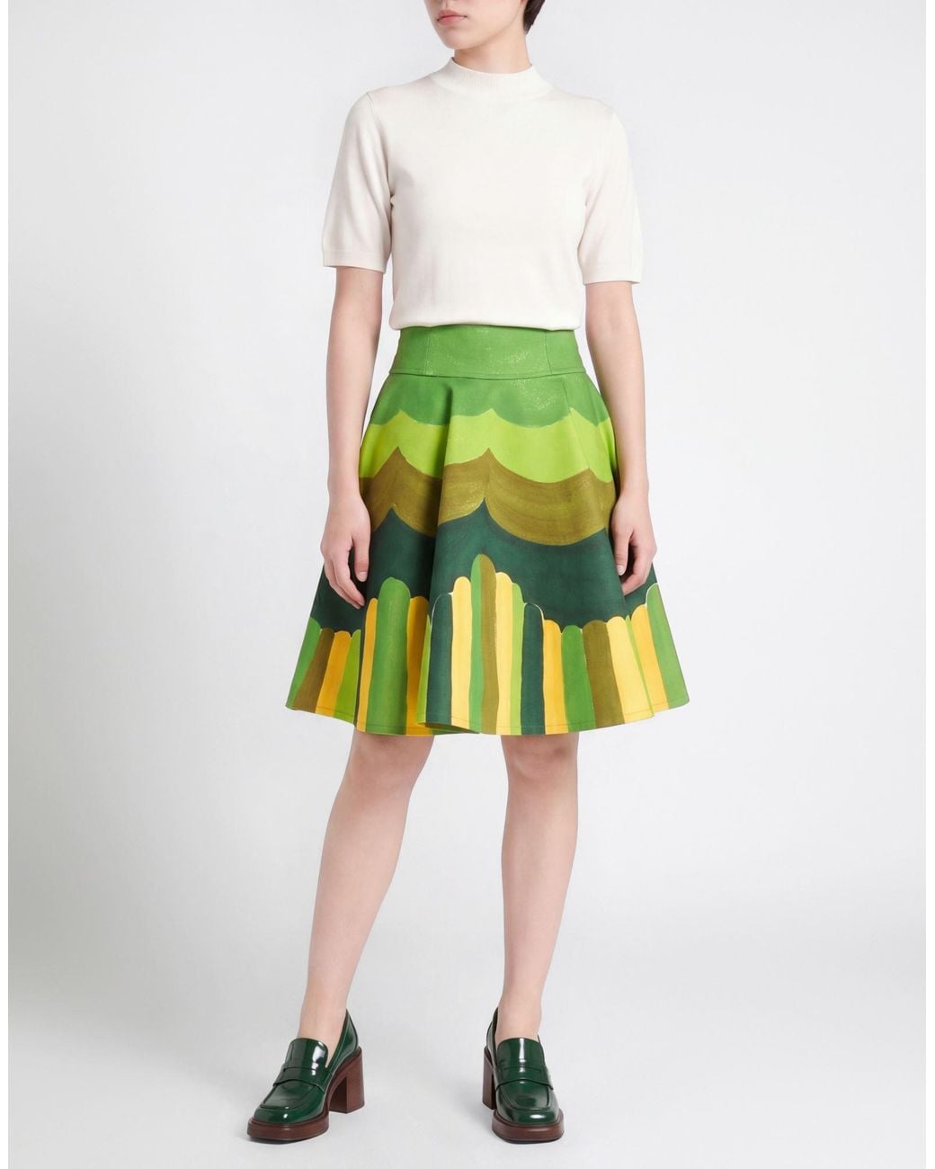 Emilio Pucci Green Mini Skirt Cotton, Polyamide