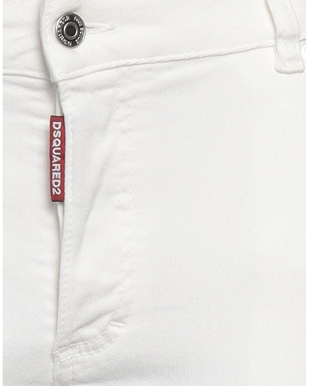 DSquared² White Jeans Cotton, Elastomultiester, Elastane