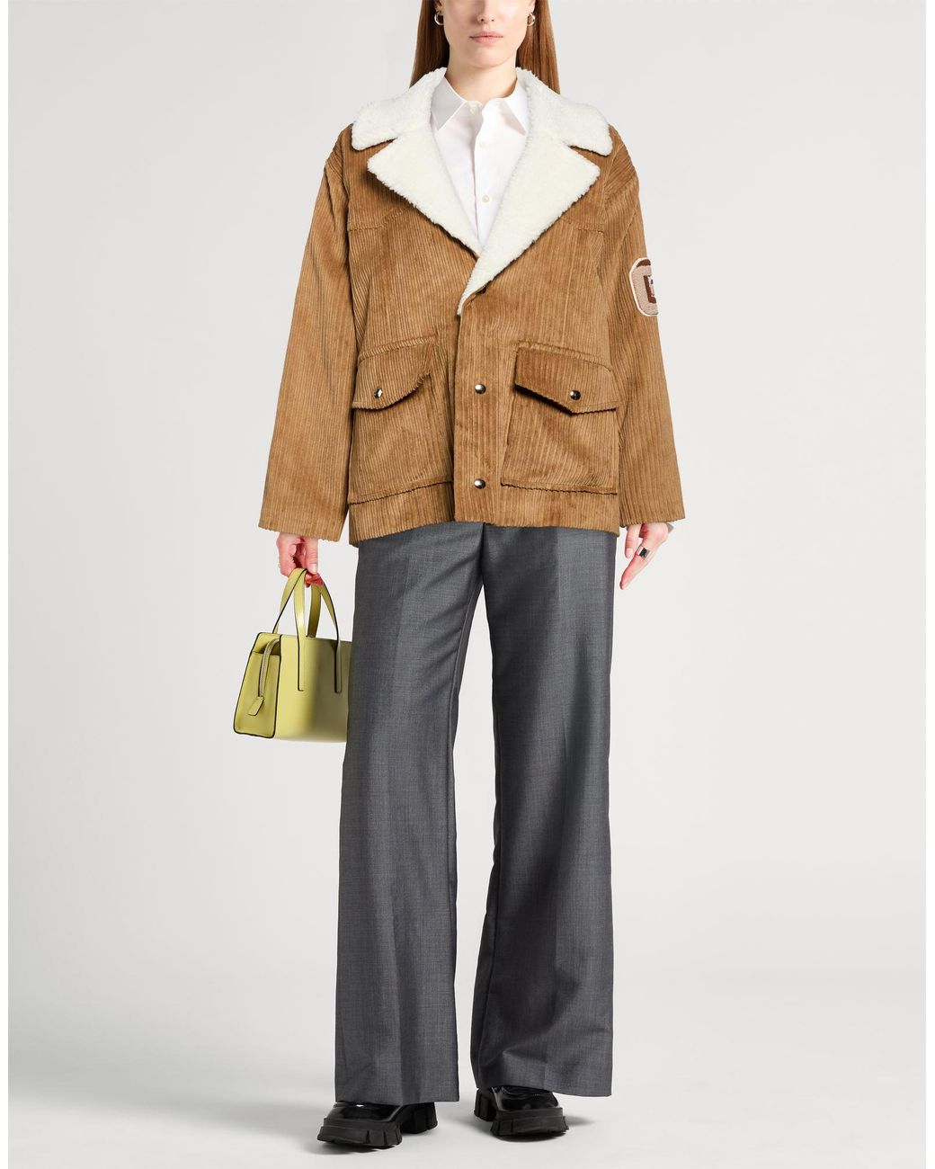 Gaelle Paris Brown Sand Jacket Polyester, Polyamide, Elastane