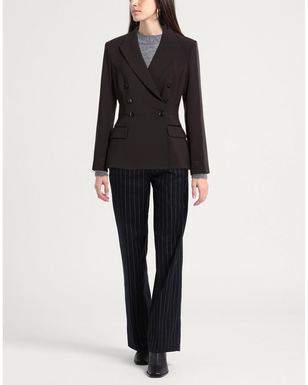Elisabetta Franchi Black Blazer Polyester, Elastane