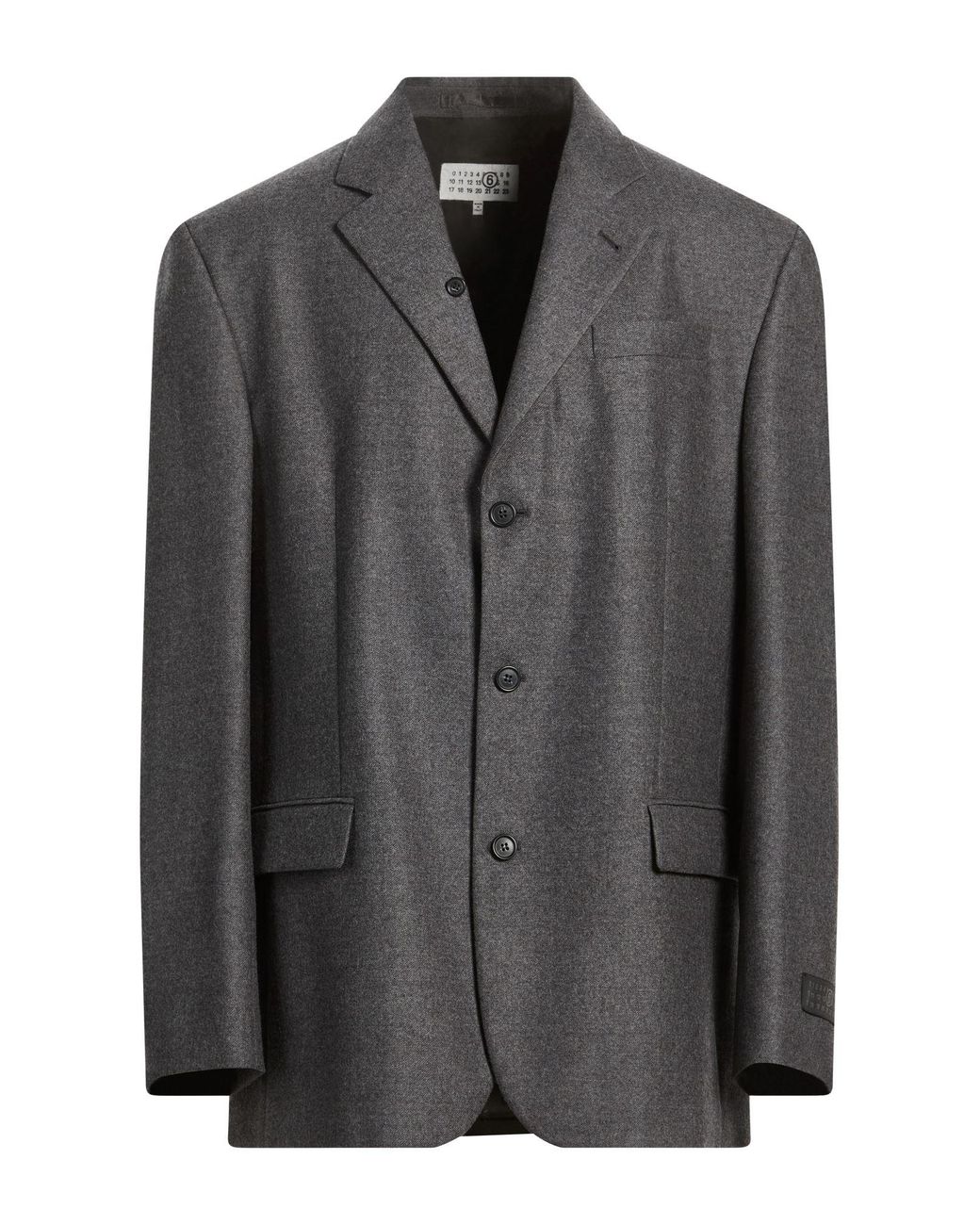 MM6 by Maison Margiela Black Charcoal Blazer Virgin Wool for men