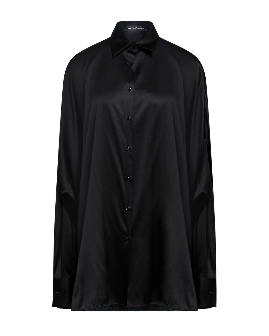 Ermanno Scervino Black Shirt Silk, Elastane