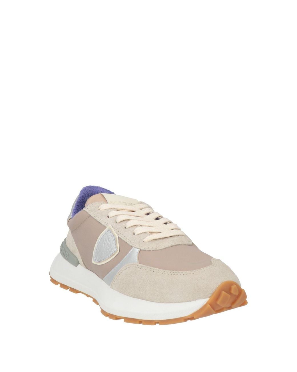 Philippe Model White Sneakers Leather, Textile Fibers