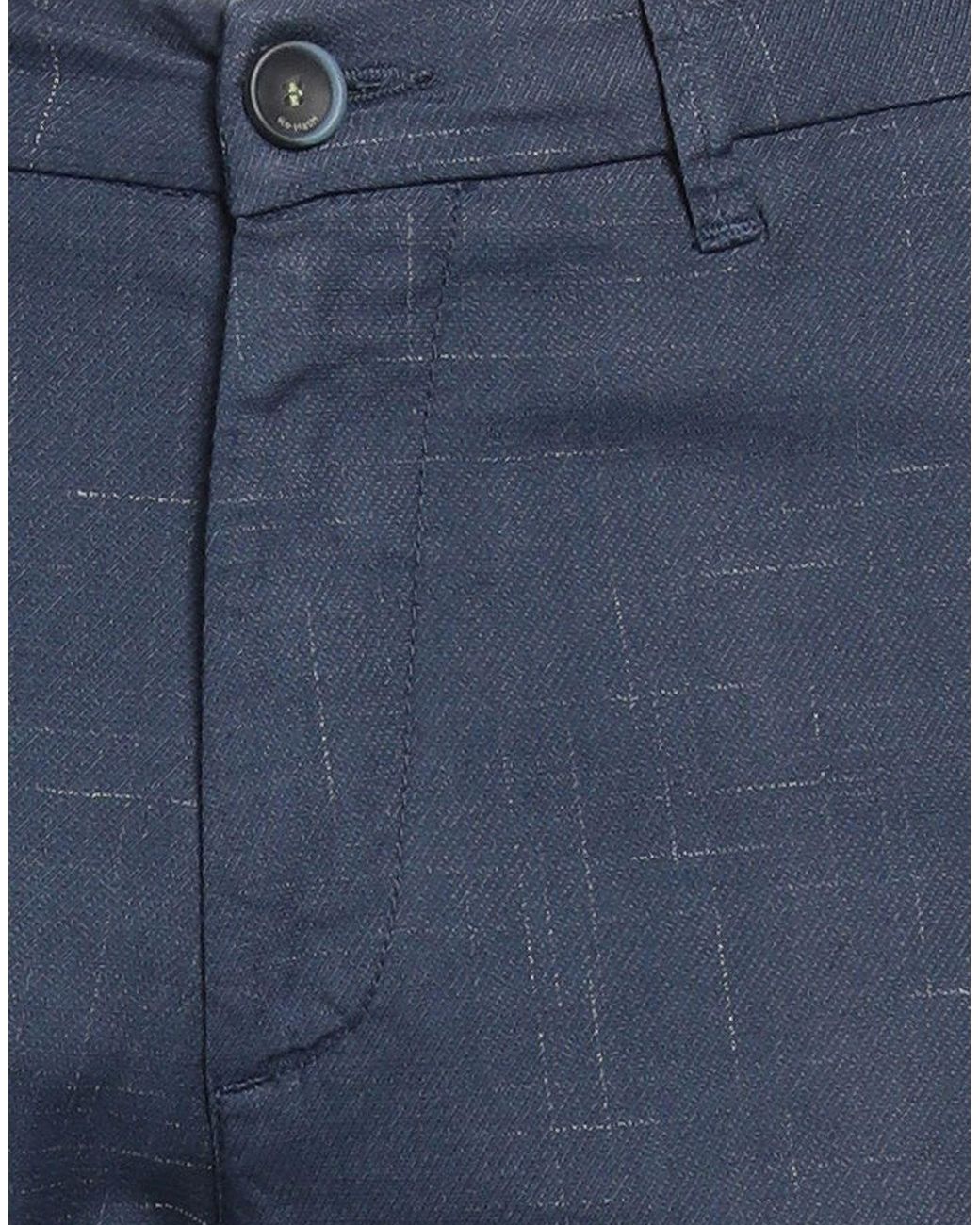 RE_HASH Blue Pants Cotton, Linen, Polyester, Elastane for men