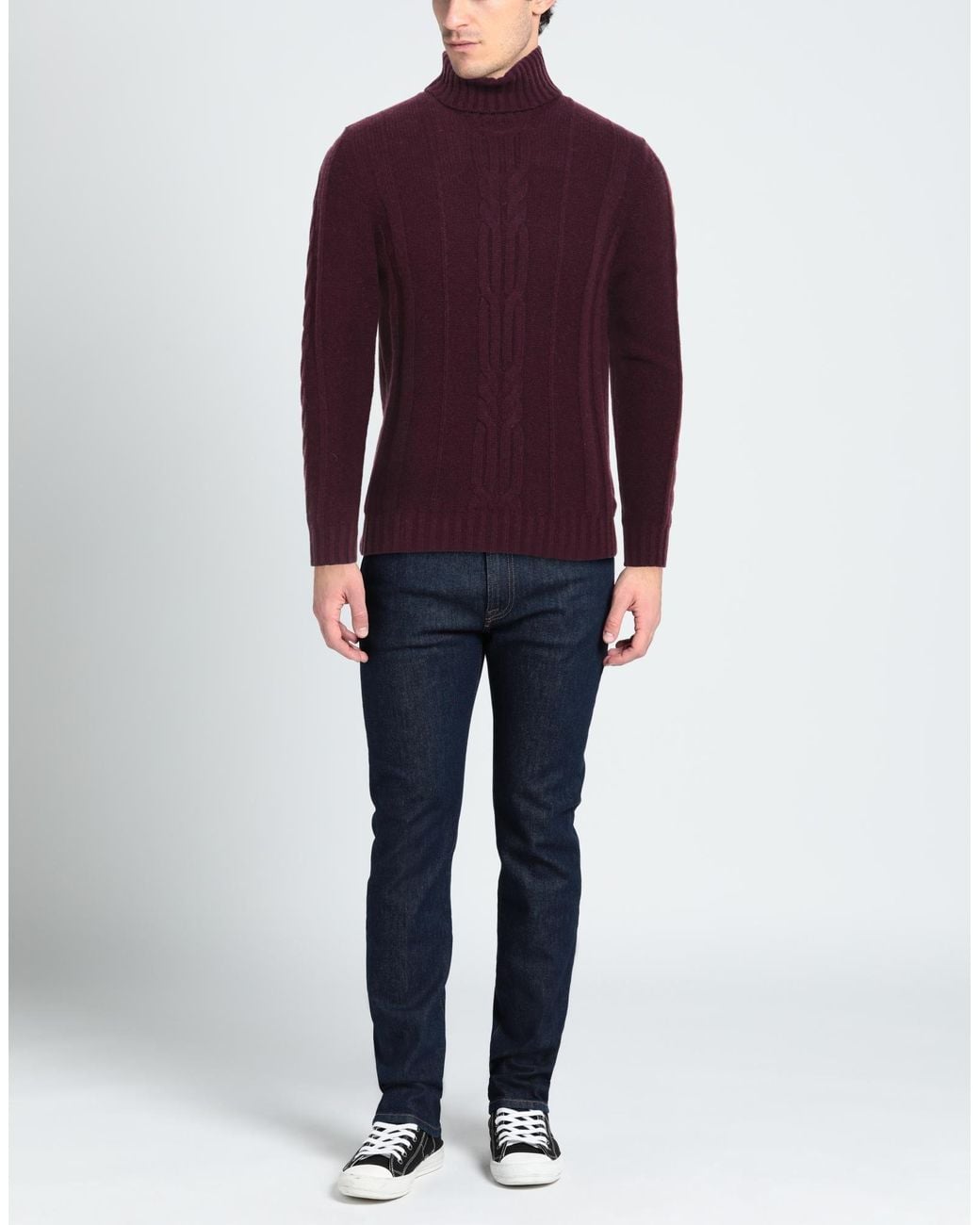 Alpha Studio Purple Turtleneck for men