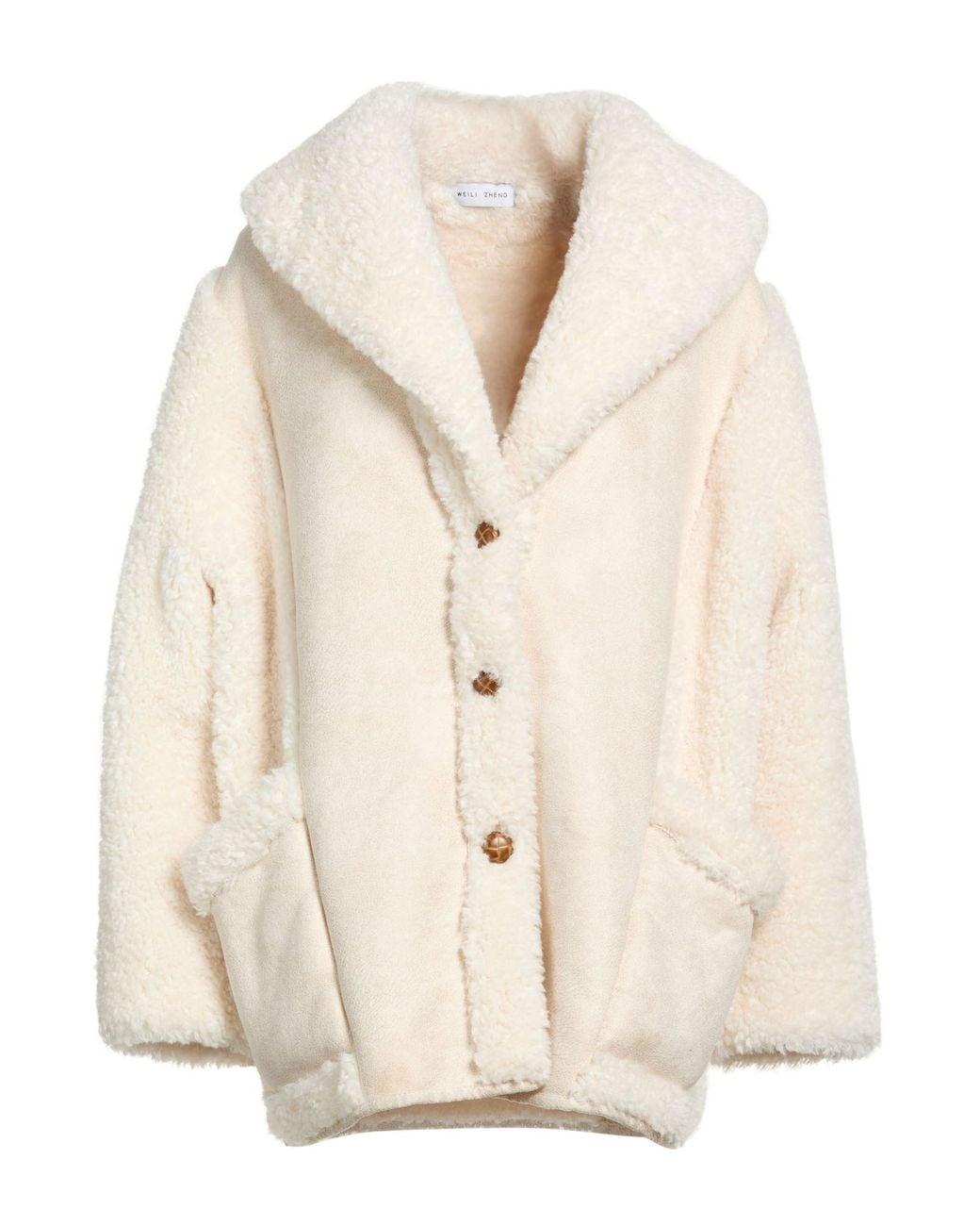 WEILI ZHENG Natural Shearling & Teddy