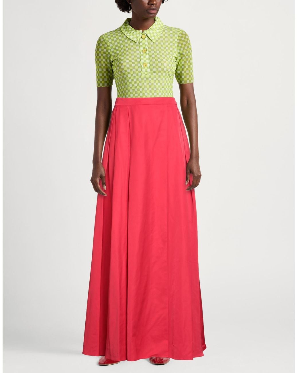Twinset Red Maxi Skirt