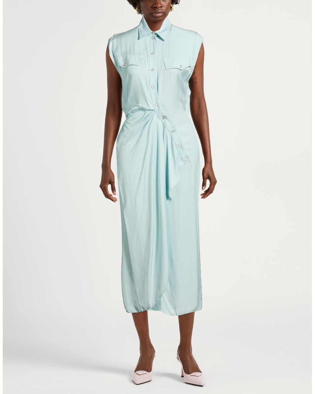 Pinko Blue Maxi Dress Viscose