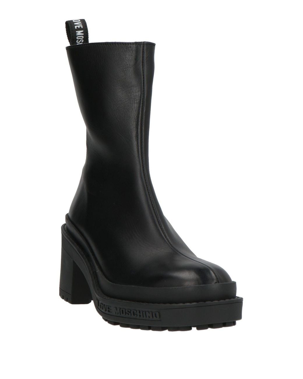 Love Moschino Black Ankle Boots Calfskin