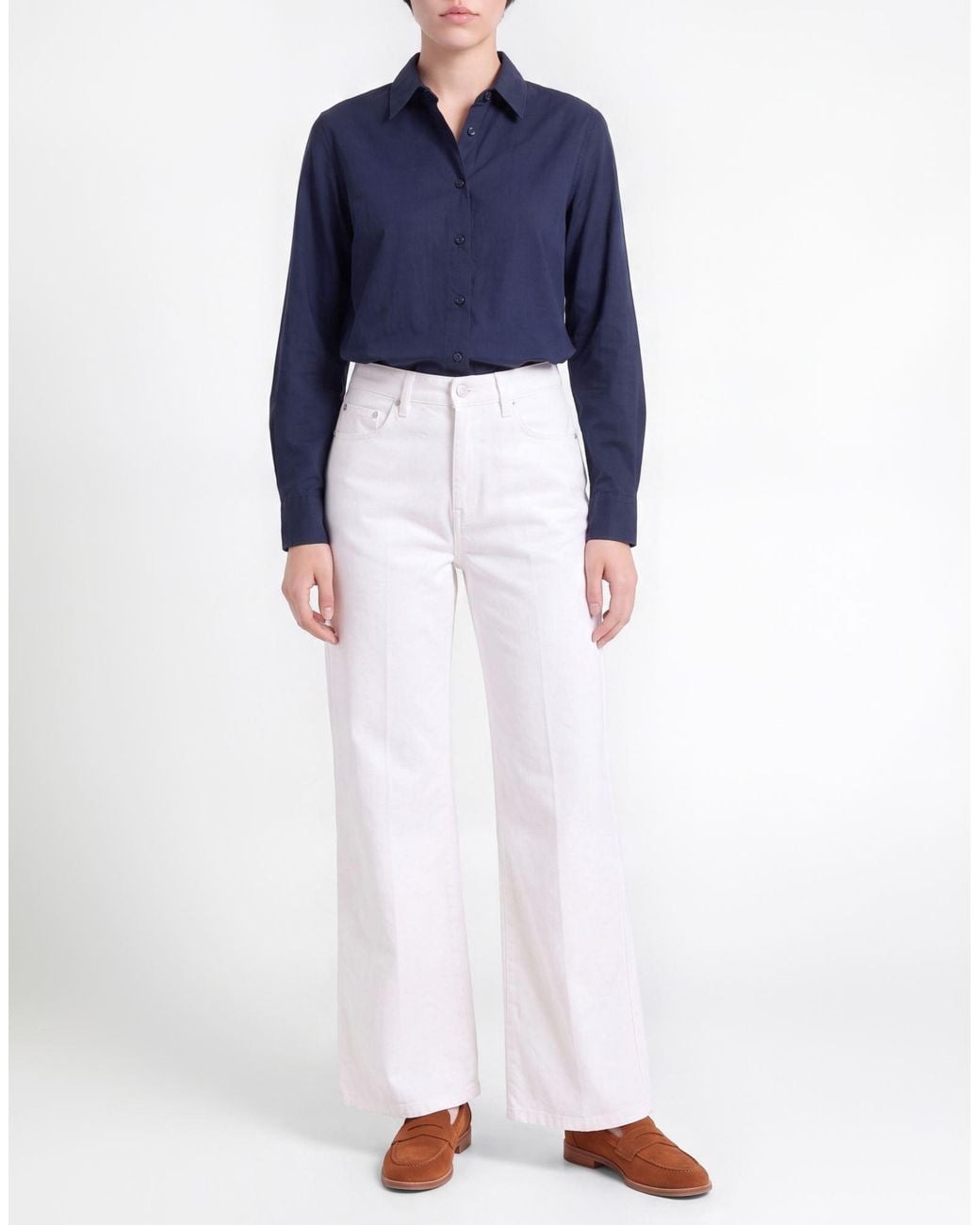 Officine Generale White Jeans Cotton