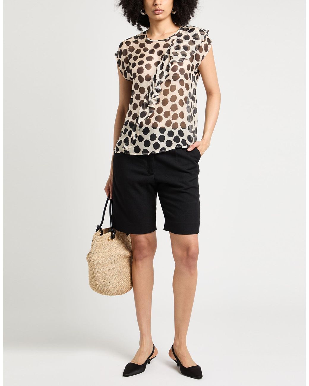 ALESSIA SANTI White Top Viscose, Silk