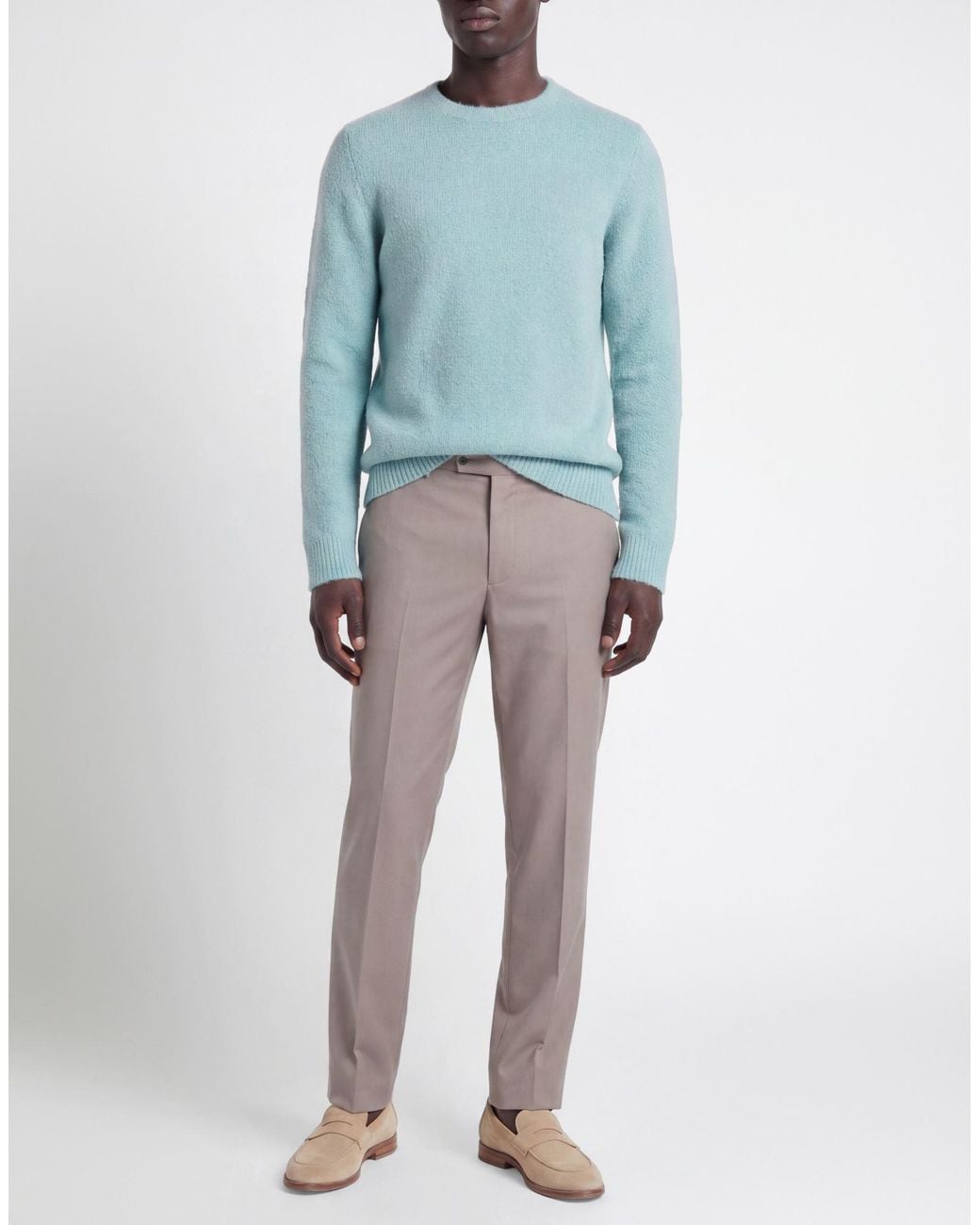 Roberto Collina Blue Sweater Cotton, Polyamide, Elastane for men