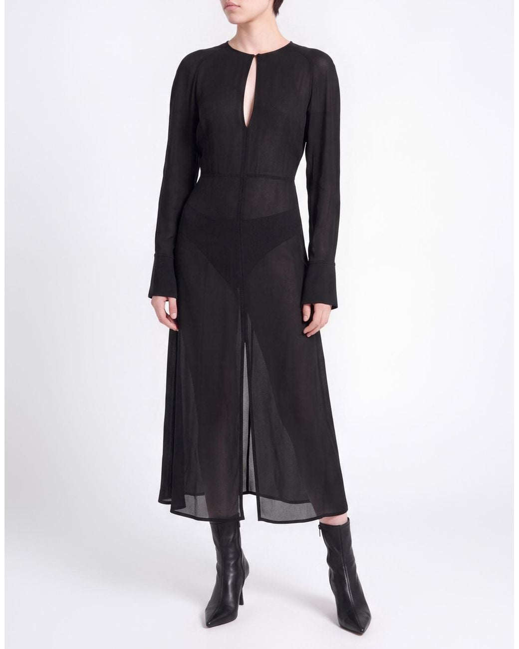 Semicouture Black Midi Dress Viscose