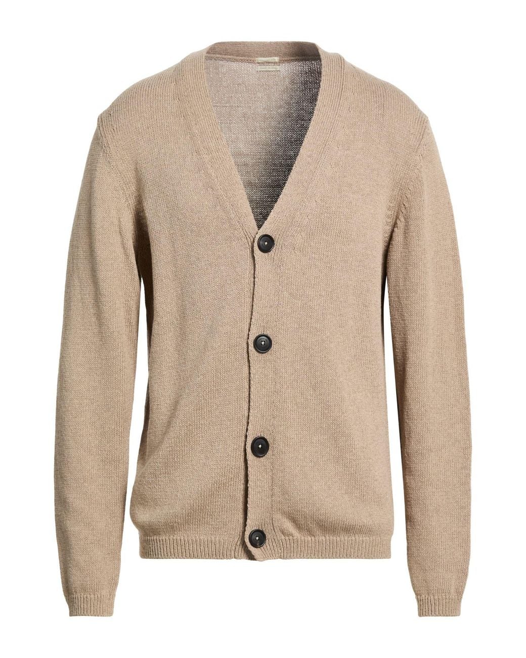 Massimo Alba Natural Sand Cardigan Cotton, Silk for men