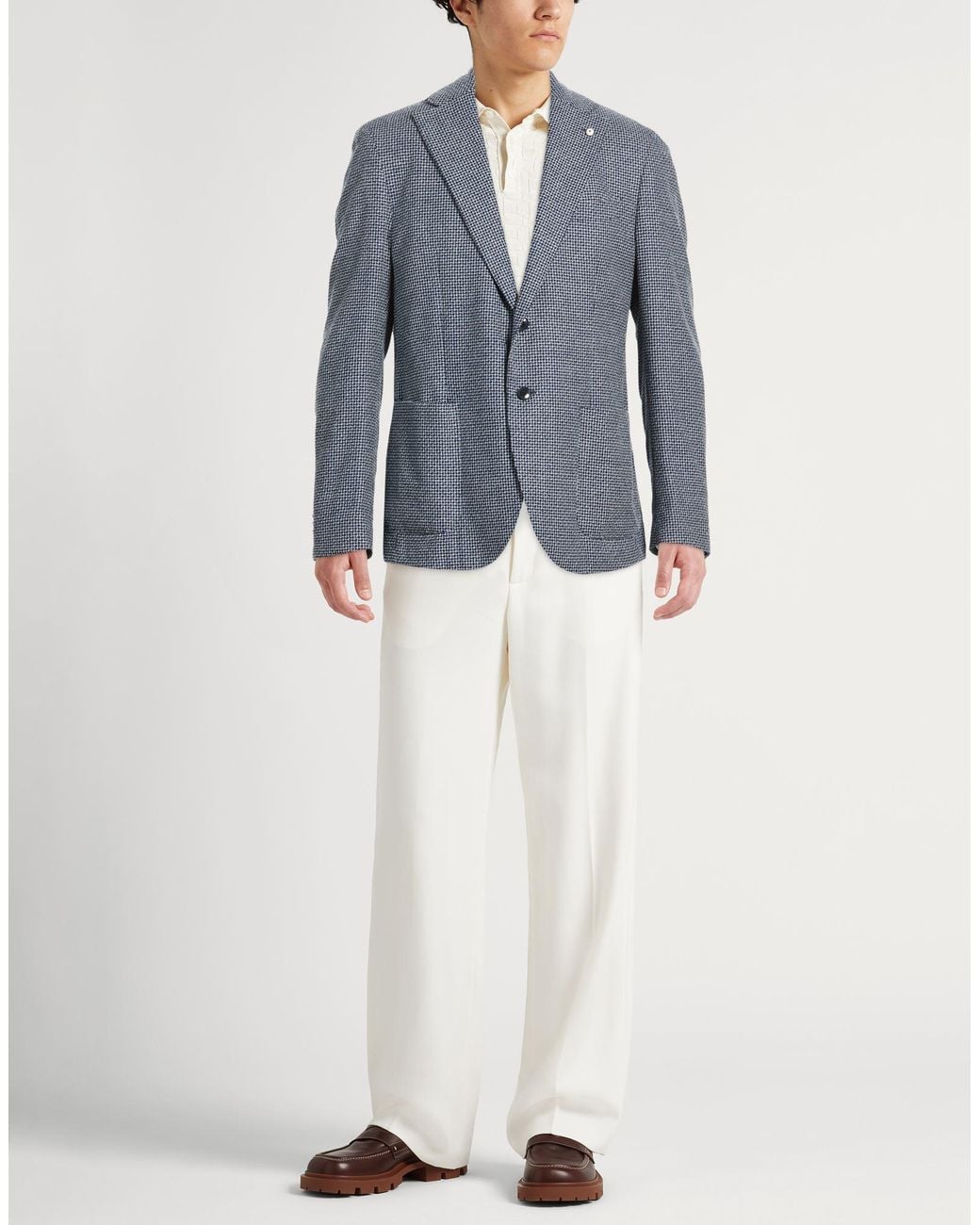 L.b.m. 1911 Blue Blazer Wool, Cotton, Nylon for men