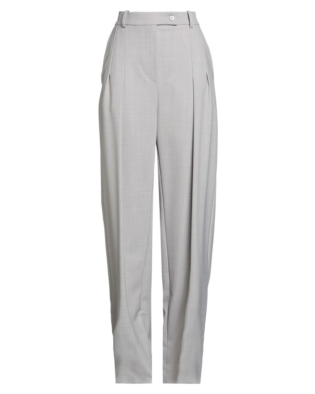 Elisabetta Franchi Gray Light Pants Polyester, Virgin Wool, Elastane
