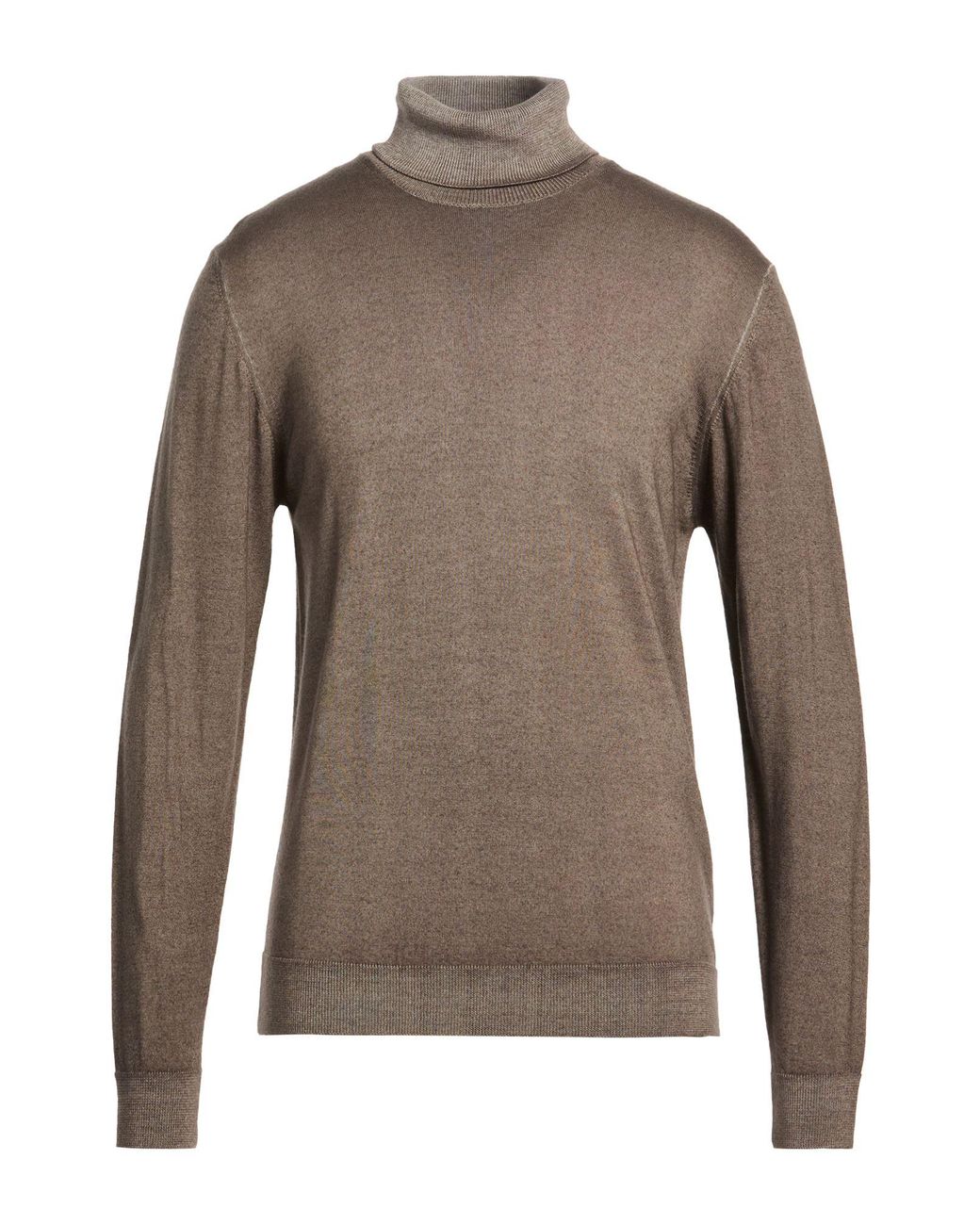 Daniele Fiesoli Brown Khaki Turtleneck Merino Wool for men