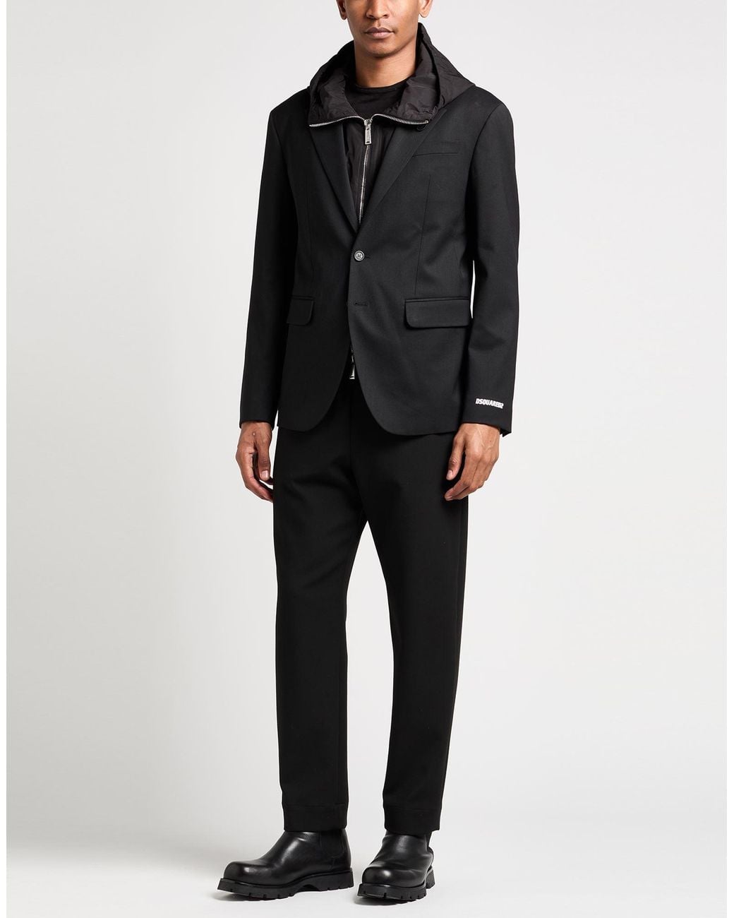 DSquared² Black Blazer Virgin Wool, Elastane, Polyester for men