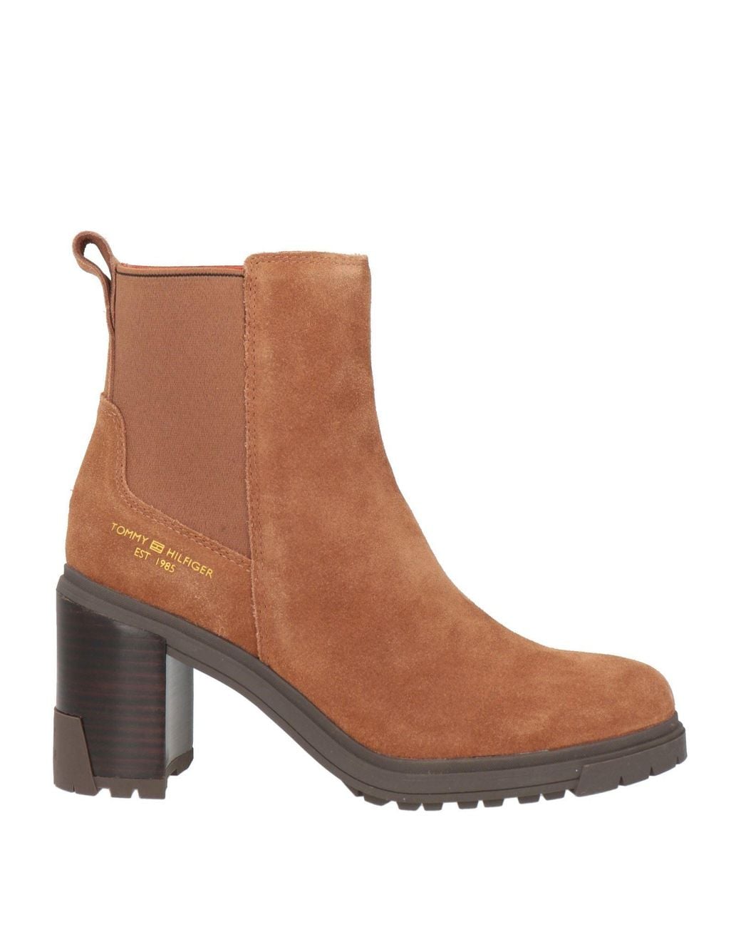 Tommy Hilfiger Brown Ankle Boots Leather, Textile Fibers