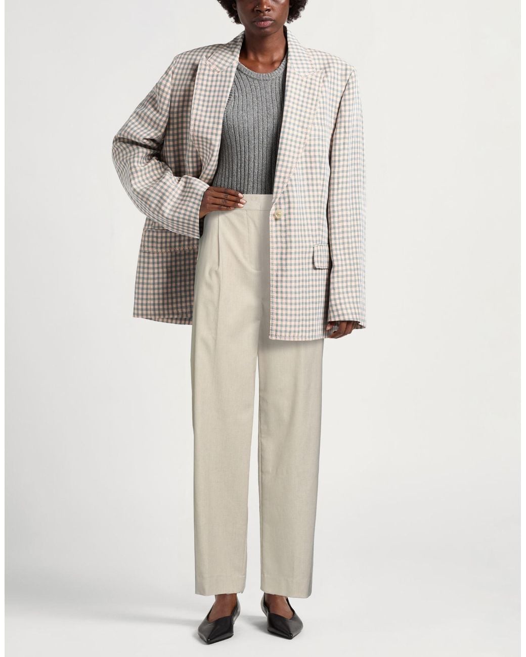 Ba&sh White Pants Viscose, Polyester, Elastane