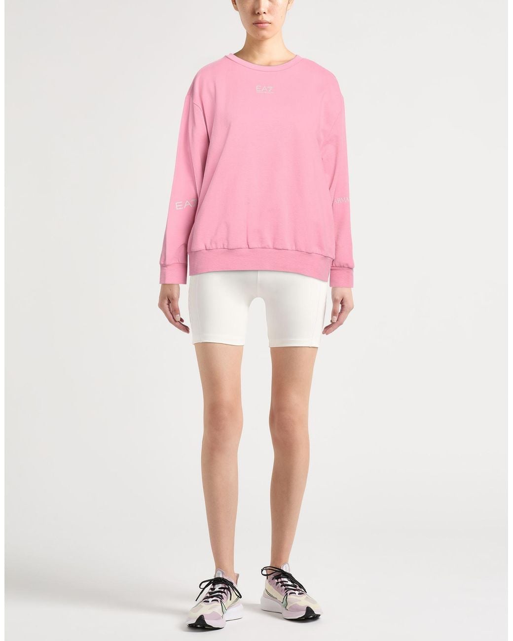 EA7 Pink Sweatshirt Cotton, Elastane